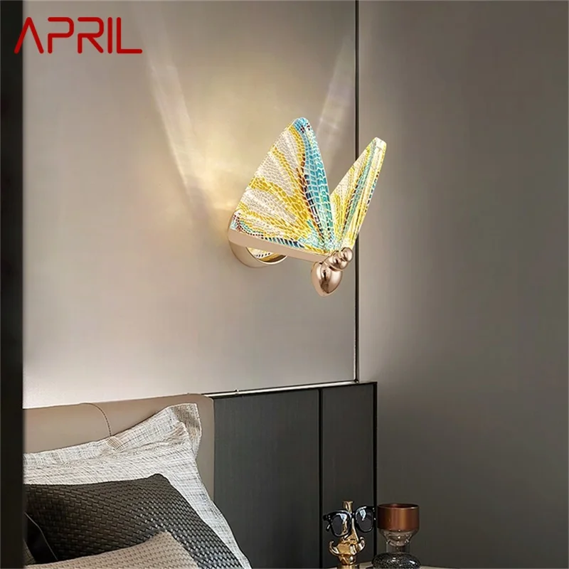 

APRIL Nordic Creative Butterfly Wall Lights Sconces Modern LED Lamps Fixtures for Home Decoration