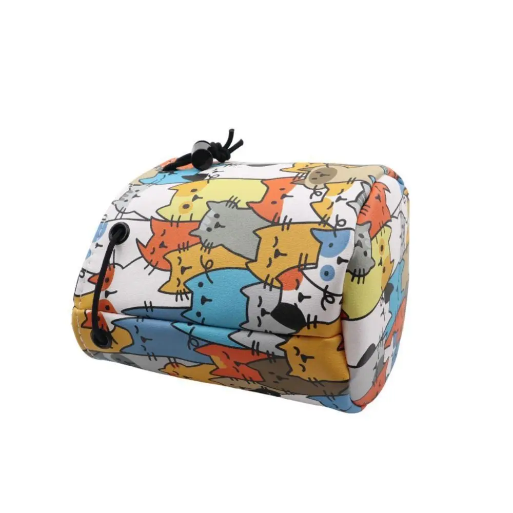 

Graffiti Puppy Golf Ball Storage Bag Waterproof PU Leather Golf Ball Drawstring Pouch Cartoon Large Capacity Golf Ball Container