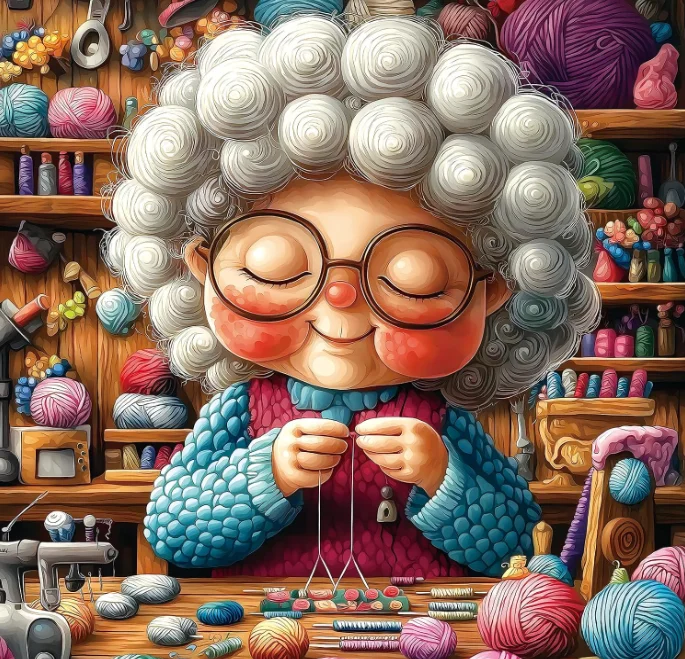 500PCS/1024 PCS Jigsaw Puzzle Sweet Granny Knitting Wool Yarn Shelf Spools Sewing Machine Craft Studio Puzzle Gift