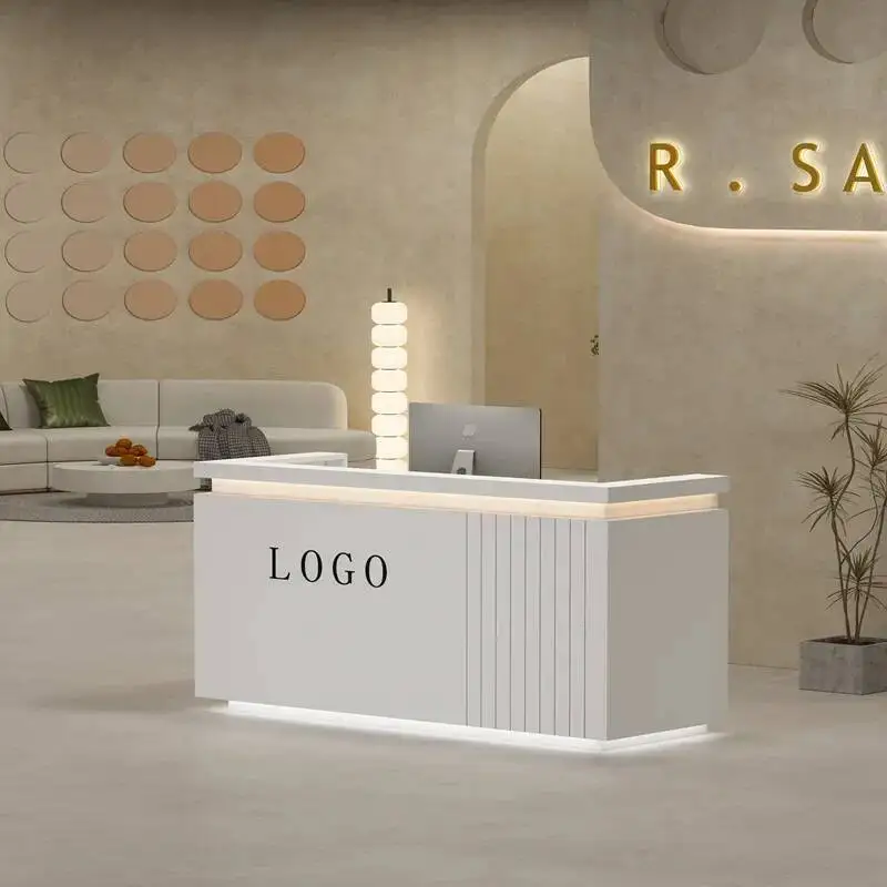 

Corner Light Luxury Reception Desk Hotel Beauty Counter Reception Desk Cashier Service Mostrador Recepcion Furniture Counter
