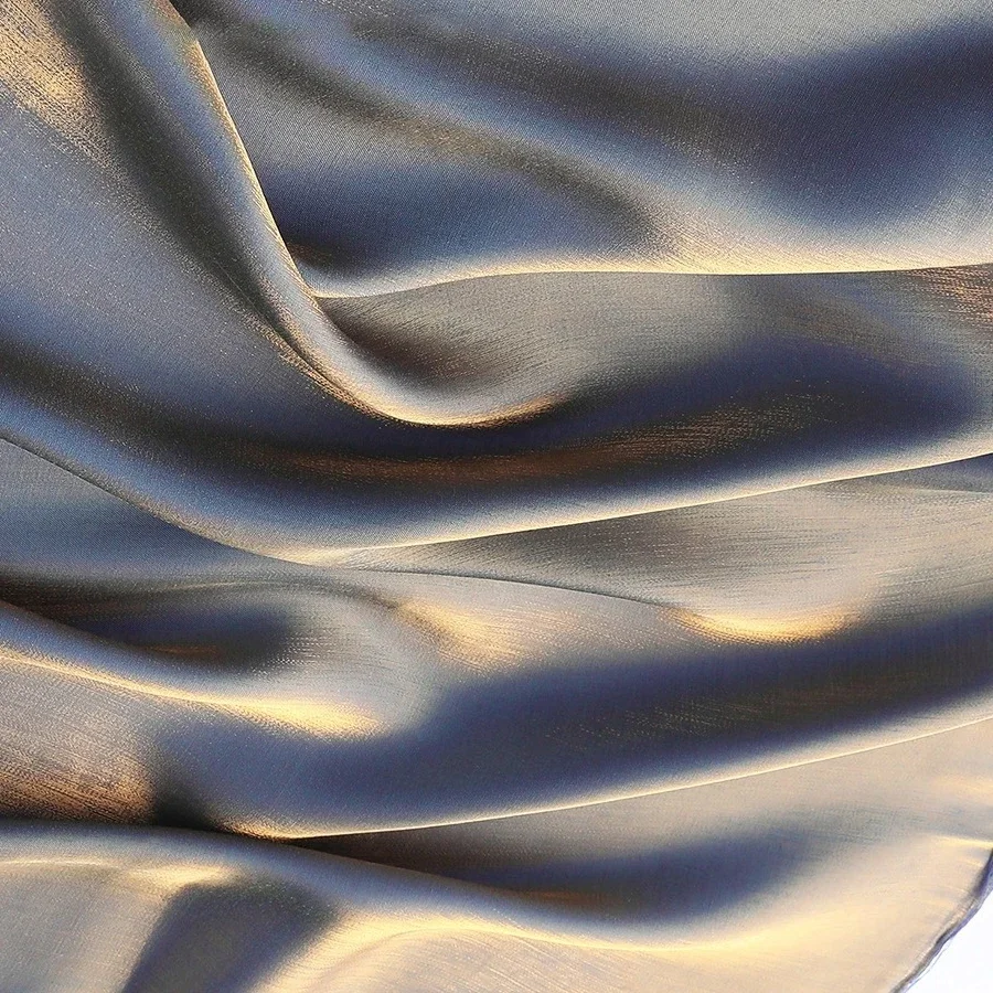 

Vibrant Color Liquid Stain Silk Fabric Smooth Lustrous Shiny Textile Perfect for Evening Gown Prom Dress Couture Designs Clothe