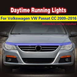 1PCS Car light For VW PASSAT CC 2009-2016 LED DRL Waterproof Flexible Daytime running lights Universal Decorative Ambient Lamp