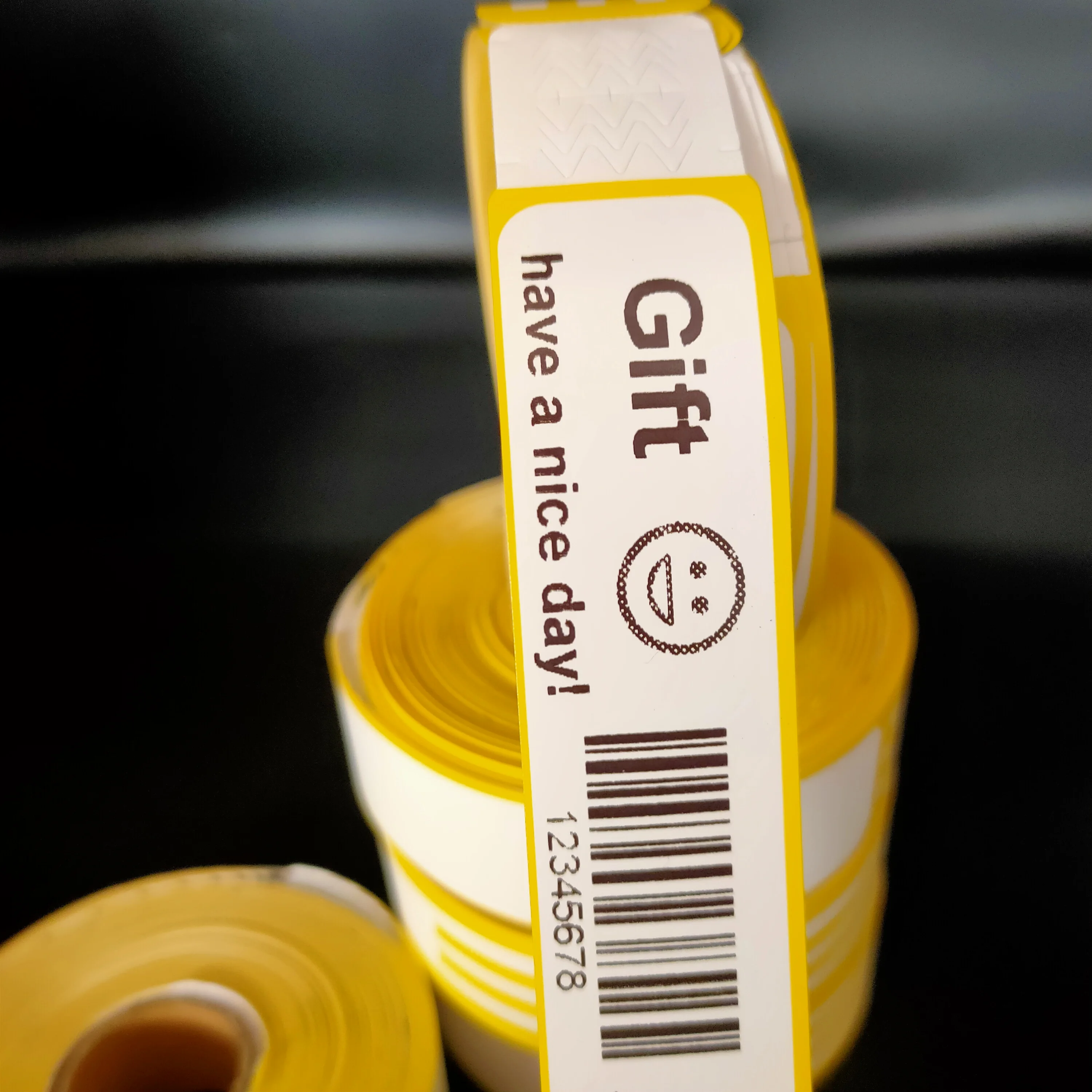 100pcs Printable Self Adhesive Barcode Wristbands , Thermal Disposable Wrist Bands , QR Code Bracelets