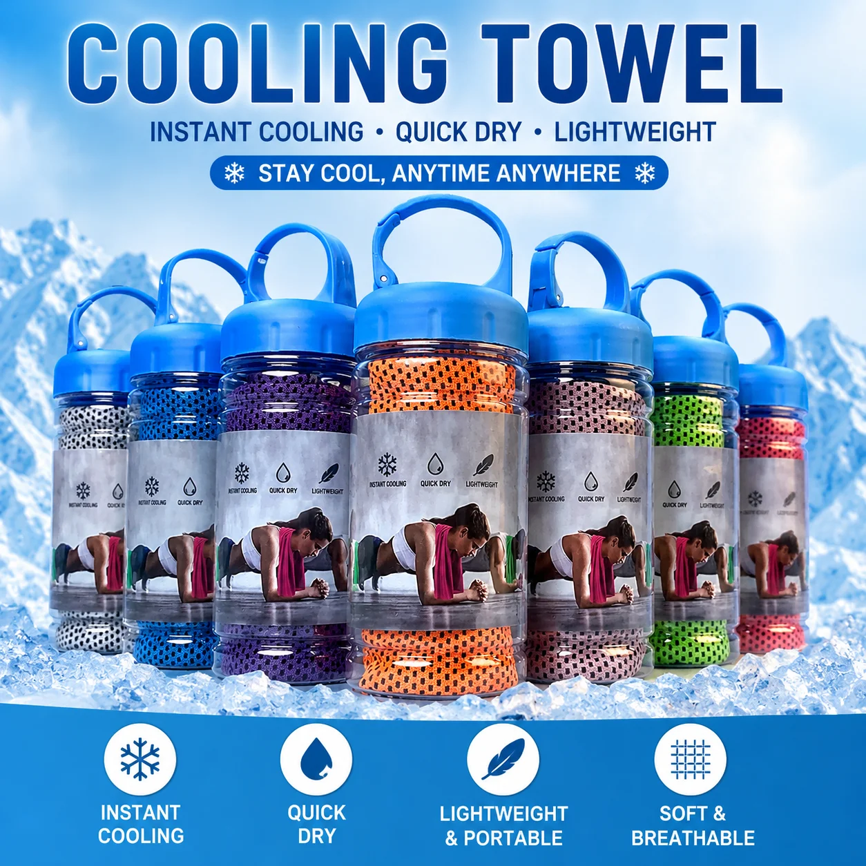 Home Gym Portable - Portable Cooling Sports Towel Set Quick