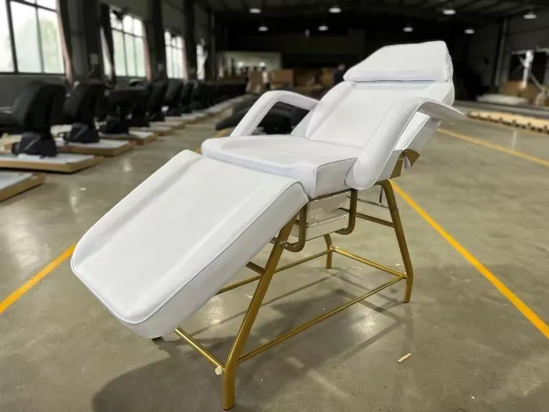 Modern opvouwbaar draagbaar stalen handmatig verstelbaar schoonheidssalon tattoo massagetafelbed