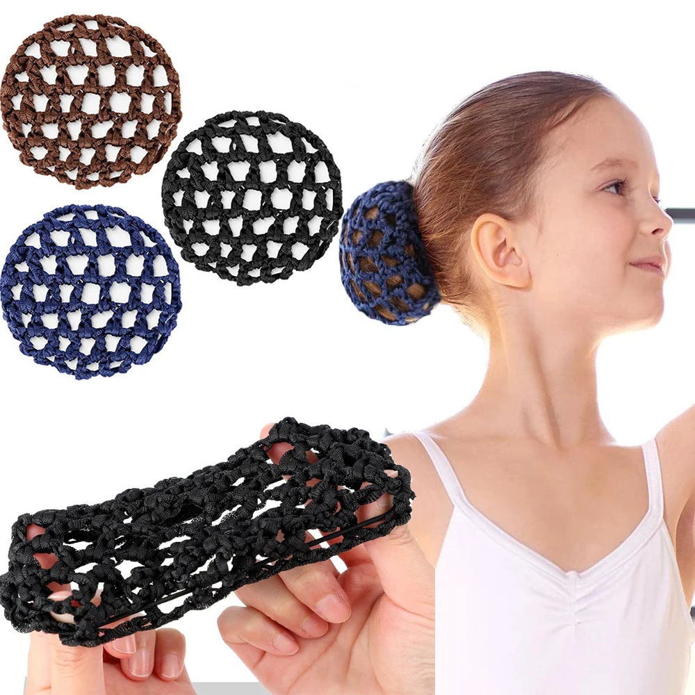 

New Women Bun Cover Fashion Hair Net Ballet Dance Skating Crochet Girls Hair Accessories Elastic Candy Color Hair Bands Headwear
