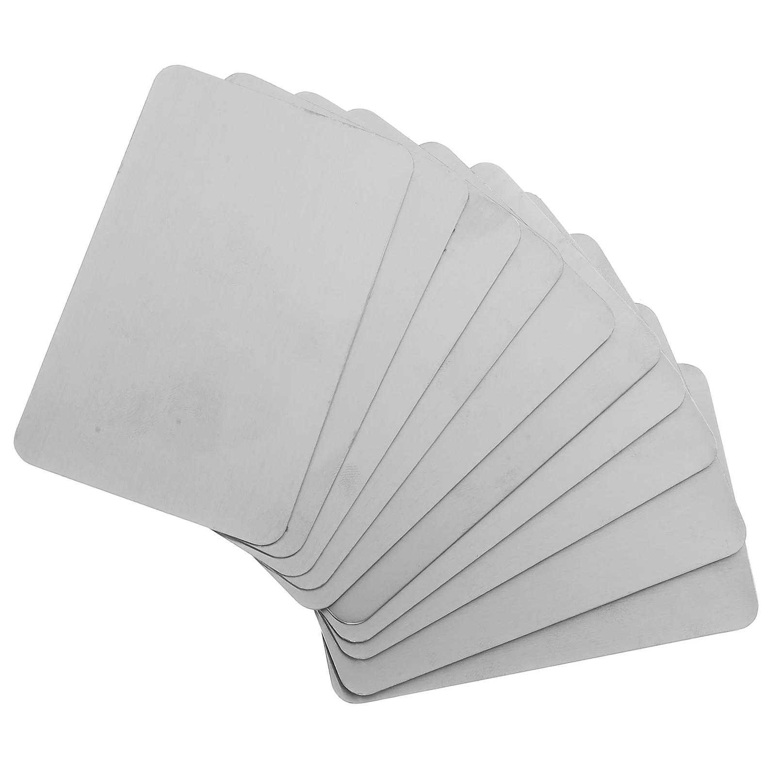 

10 шт., пустые гравировальные пластины из нержавеющей стали, материал, высококачественные закругленные углы, безопасный дизайн для персонализированного металла