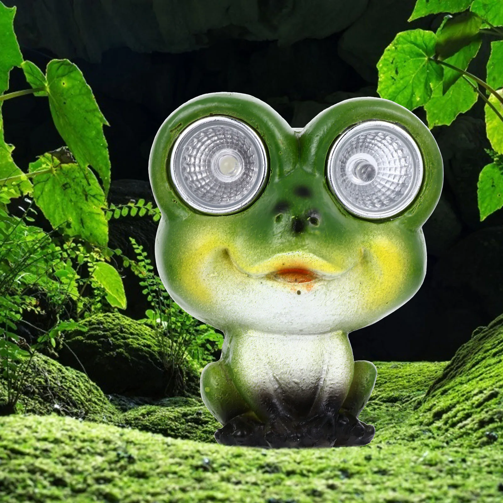 حديقة ديكور تعمل بالطاقة الشمسية الضفادع مصباح الراتنج الفن الحرفية الأخضر لمسار الحديقة فناء أضواء الشمسية في الهواء الطلق مصباح الحديقة
