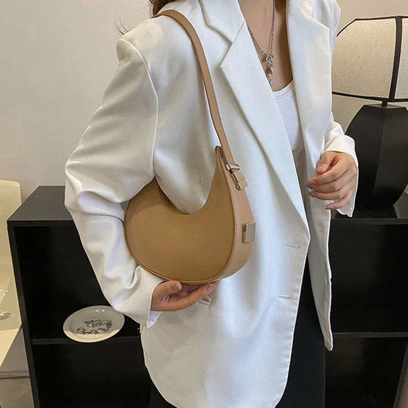 

Fashion Luxury Design PU Leather Hobo Shoulder Bag Women Small Clutch Handbag Purse Female Underarm Bag Travel Totes