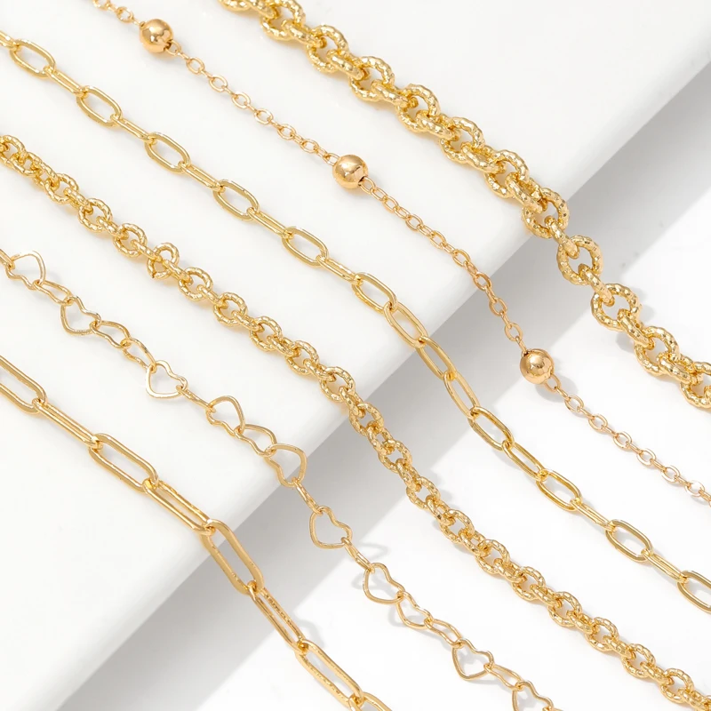 14K الذهب مطلي النحاس معدن تمديد تمديد سلاسل الذيل موسع سلسلة لصنع المجوهرات اكسسوارات مواد المجوهرات