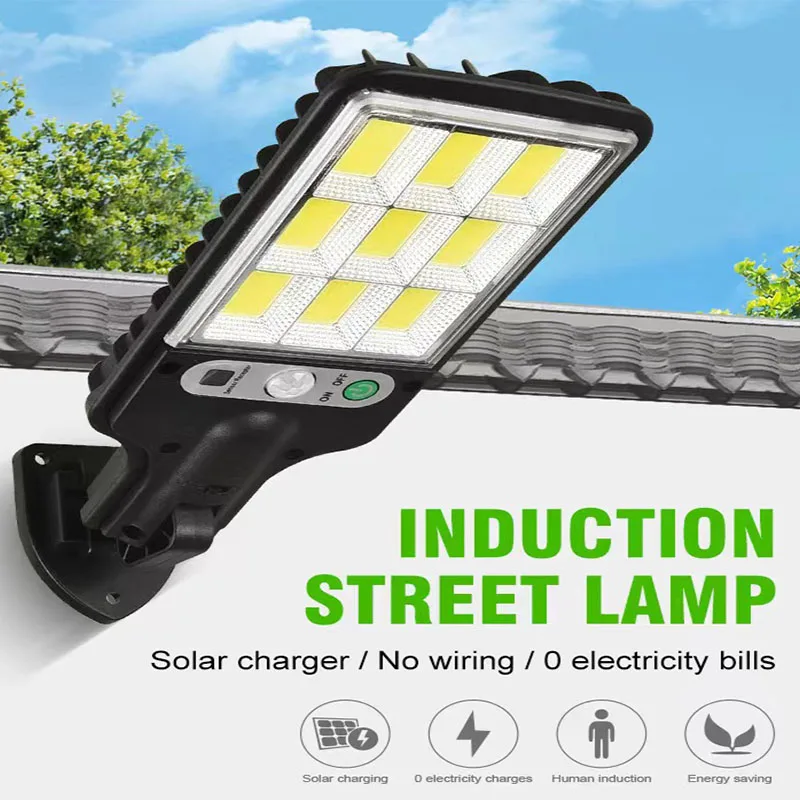 

Powerful Solar Street Light Outdoor Solar Lamp Powered Sunlight Wall Light Waterproof PIR Motion Sensor Street Light for Garden