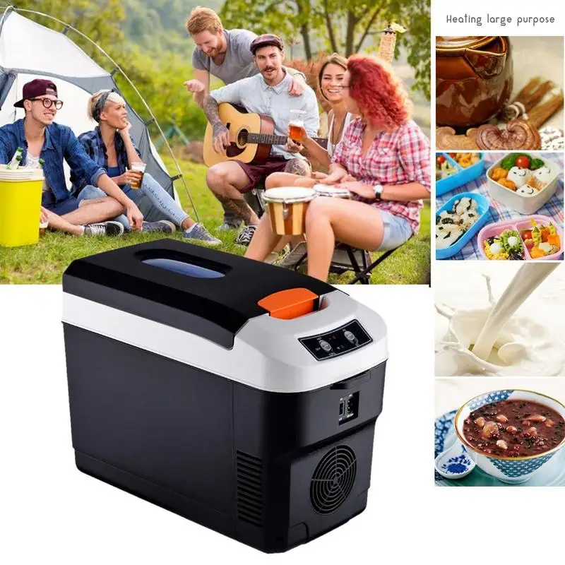 Portable 12V/220V Car Refrigerator 10L Outdoor Camping Fridge Cooler Car Home Dual-use Mini Fridge Car Electronic Devices