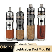 Original BP MODS Lightsaber Pod Mod Kit 1500mAh/2100mAh Battery Wood Sleeve Mod With 5ml Pod Tank For DL/MTL Vaping Fit TMD Coil