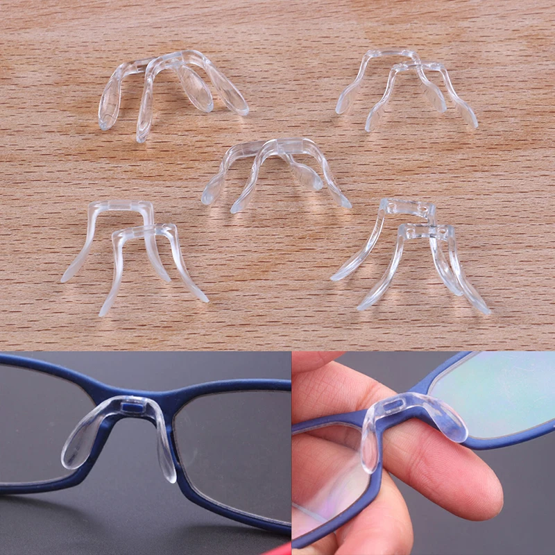 2Pcs U Shaped Glasses Nose Pads Antislip Plasthetics Nose Pad Eyeglasses Parts Comfortable Wear Sunglasses Stick On Pad Massage