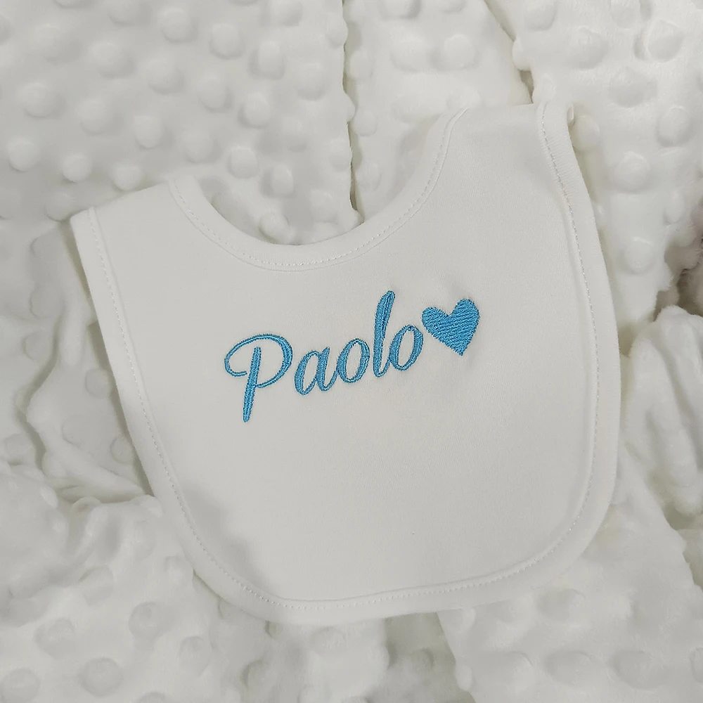 Name Personalised Baby bib 100% cotton White Newborn Baby Saliva Funny Birthday Gift For Baby Boys and Girls shower gift