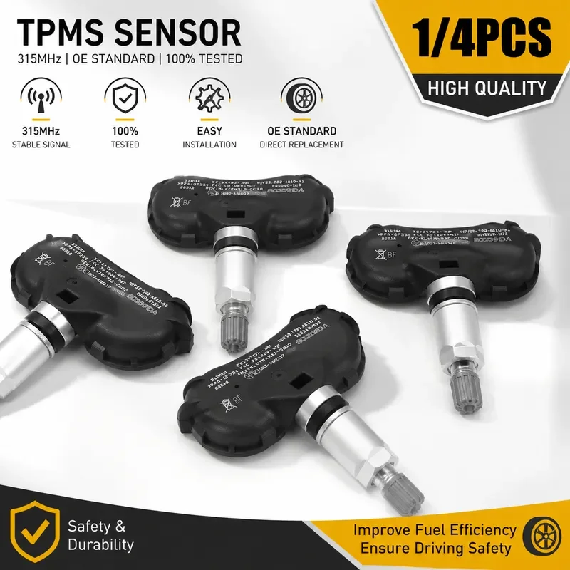 4PCS TPMS Tire Pressure Sensor Wheel Monitor 42753-TR3-A81 for Acura CSX Honda Civic CR-Z Element Insight Odyssey Touring