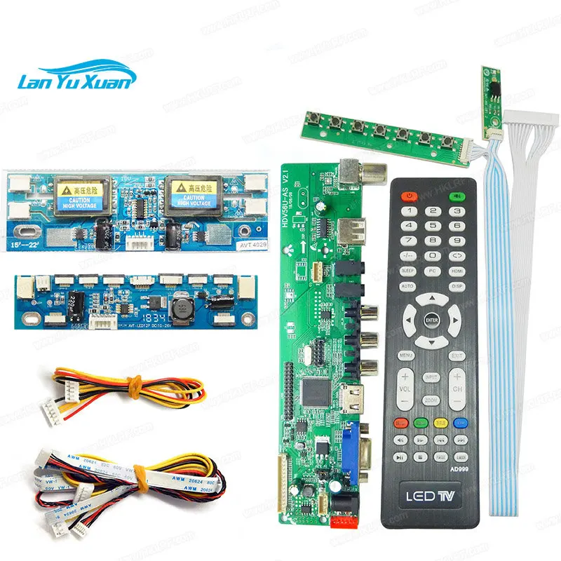 LCD Panel Tester T-V18 Support 7-84'' LED LCD Screen Tester Inverter Tester + 14 LVDs cable + V29V56V59 Universal Drive Board