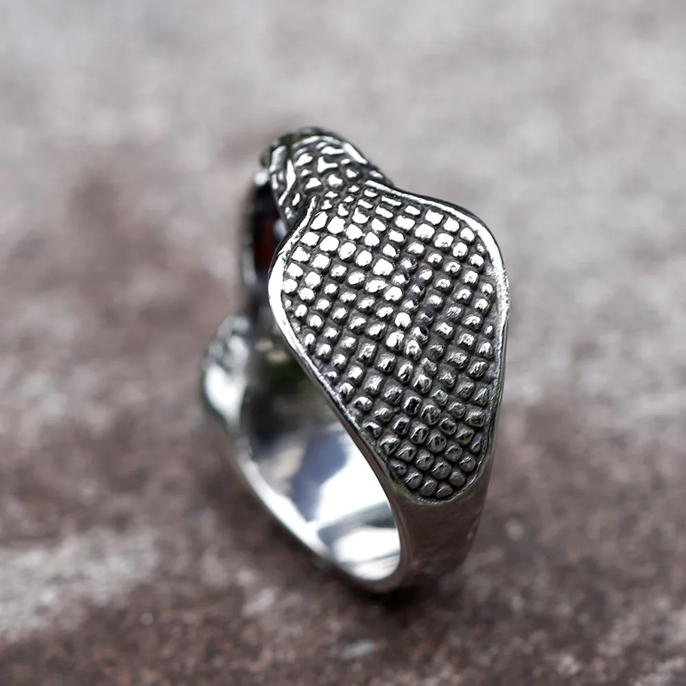 2023 NEW Men's 316L stainless-steel rings retro Two headed snake RING for teens gothic punk biker Jewelry free shipping