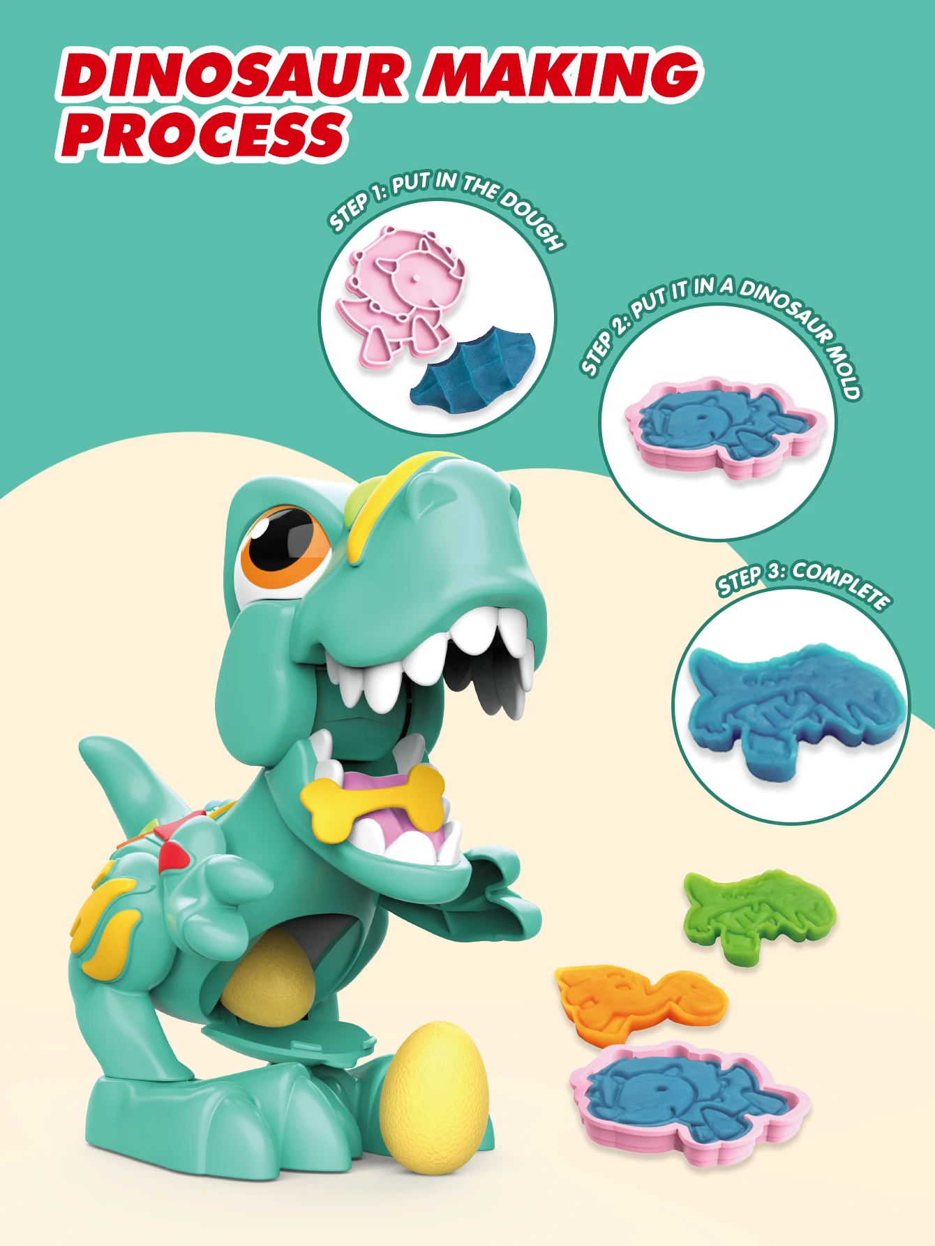 Zestaw gliny Dinosaur World, kreatywny tyranozaur Rex DIY, wyruszaj w przygody z czasów przedhistorii