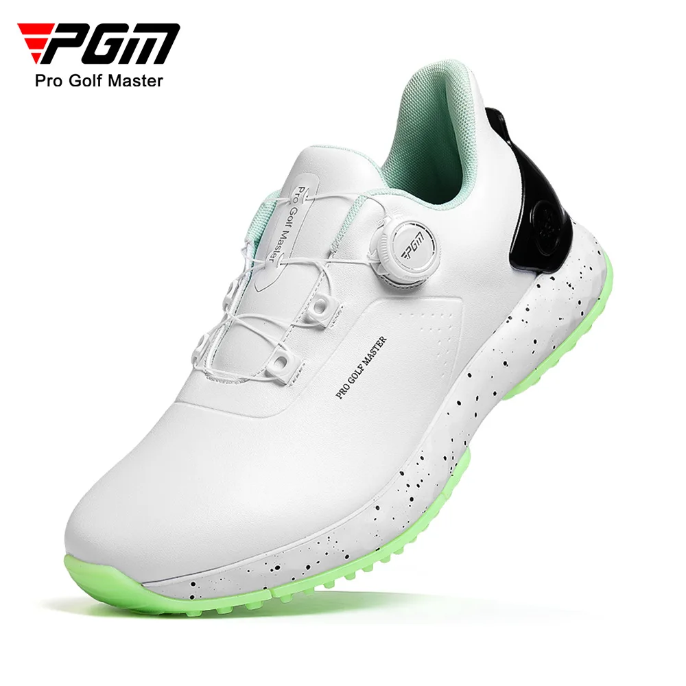 

PGM Golf Shoes Men Waterproof Wide Anti Slip Rubber Sole Knob Lace Up Comfortable Golfing Footwear