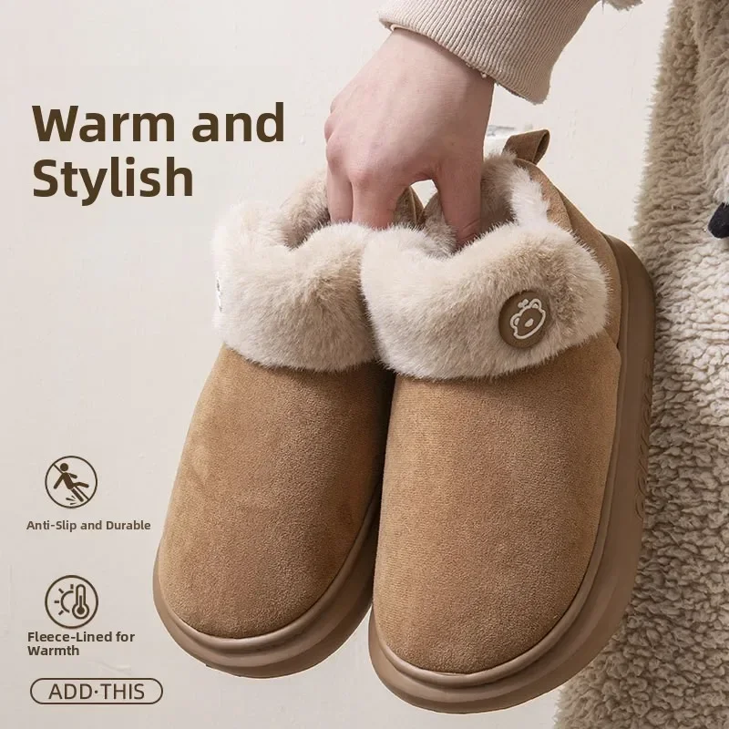 

High-Top Cotton Shoes Unisex Comfortable Warm Thick Bottom Anti-slip Home Outdoor Wear for Men And Women in Autumn And Winter