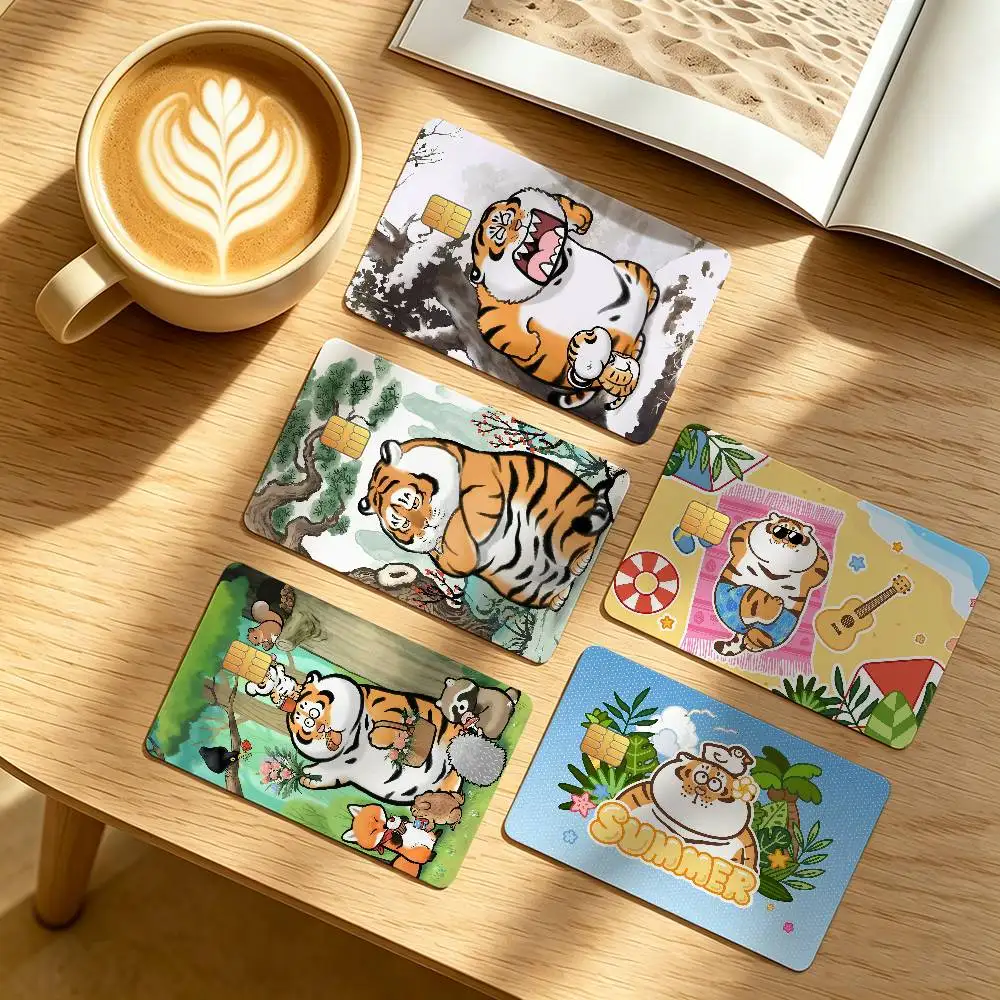 I am Not a Fat Tiger Cute Credit Card Public Transportation Cards Protective Sticker Waterproof Card Face Decoration 4PCS