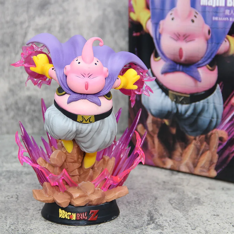 Figurka Dragon Ball Majin Buu Świecąca Statuetka Anime - Kolekcjonerska Figurka z PVC Dekoracja na Biurko Ozdoby Prezent Urodzinowy dla Dzieci Zabawka 19cm