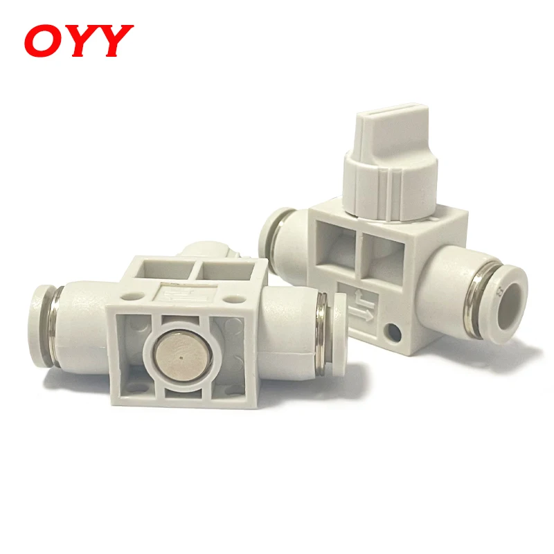 1PCS White Pneumatic Fittings Trachea Quick-insertion Hand Switch Valve HVFF-04-06-08-10-12 Manual Valve