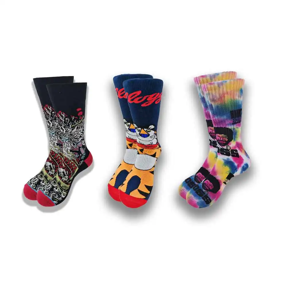 

New fashionable design socks for men and women padded warm advanced production technology cartoon head men's socks