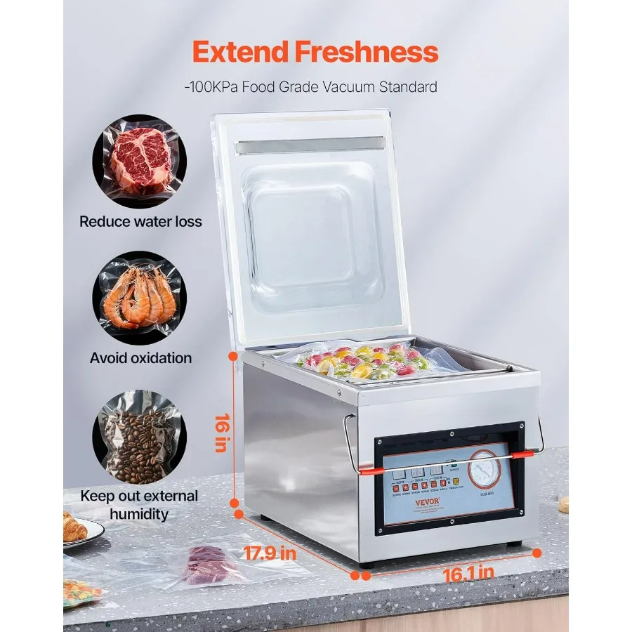 قوة إغلاق مكنسة الغرفة بقدرة 320 وات للأطعمة الرطبة واللحوم وتصميم أكثر صغرًا مع فكرة بطول الختم 12.6 بوصة #2