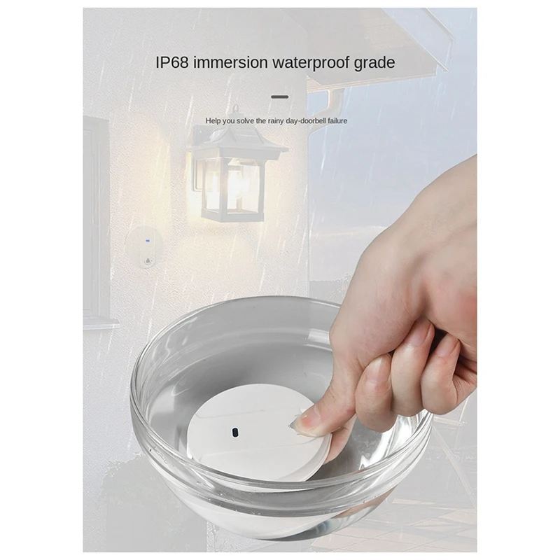 Campainha inteligente sem fio à prova d'água ip68, campainha inteligente para porta de casa, 58 músicas, controle de volume de 4 níveis