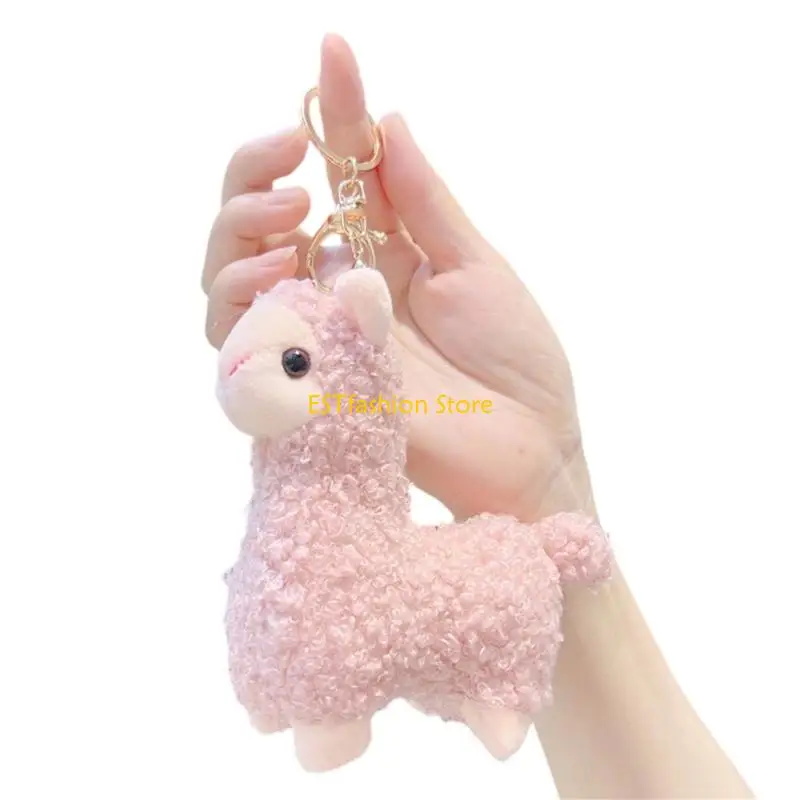Y5GC Playful Llamas Keychain Plush Toy Like Design Trendy Phone Charm Lanyard Great Gift For Friend And Family