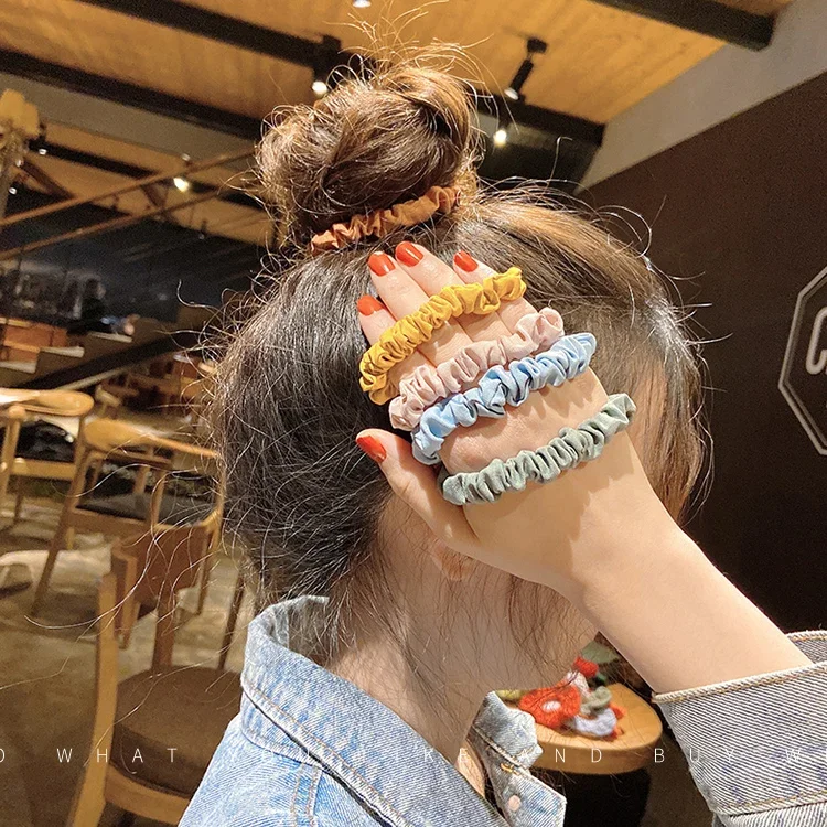 6/5pcs/set  Hair Scrunchies Women Rubber Bands Hairband  Rings Ponytail Holder Hairbands Lady Grils Hair Tie Rope Ins