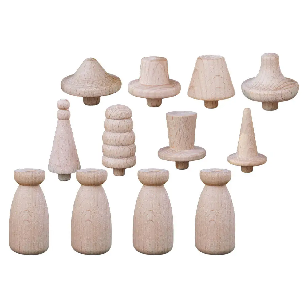 

Набор деревянных заготовок для росписи: неокрашенные фигурки для детского творчества, поделки своими руками, декор для дома