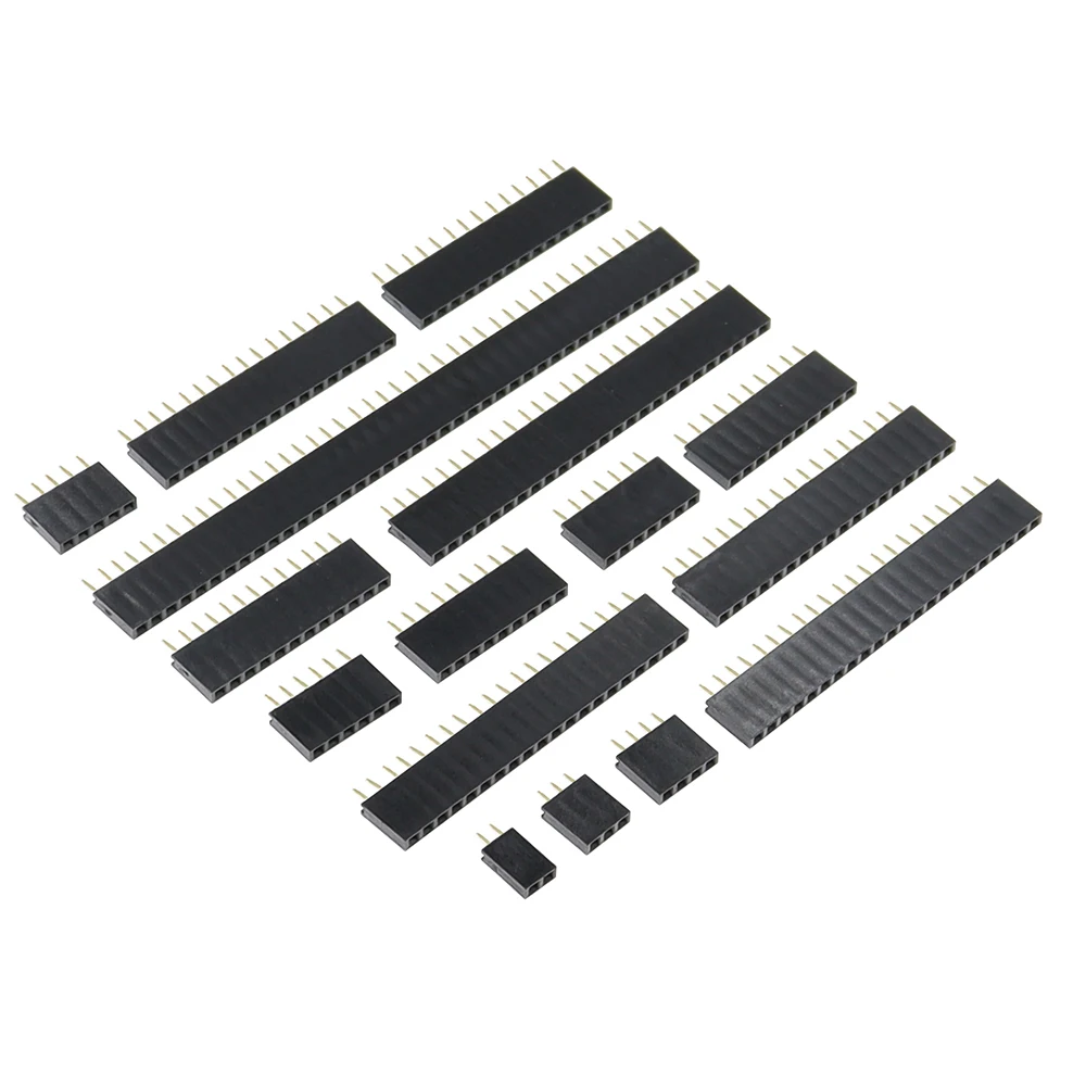 10PCS Single Row Pin Female Header Socket Pitch 2.54mm 1*2p 3p 4p 5p 6p 7p 8p 9p 10p 12p 14p 16p 18p 20p 22p 40p Pin Connector