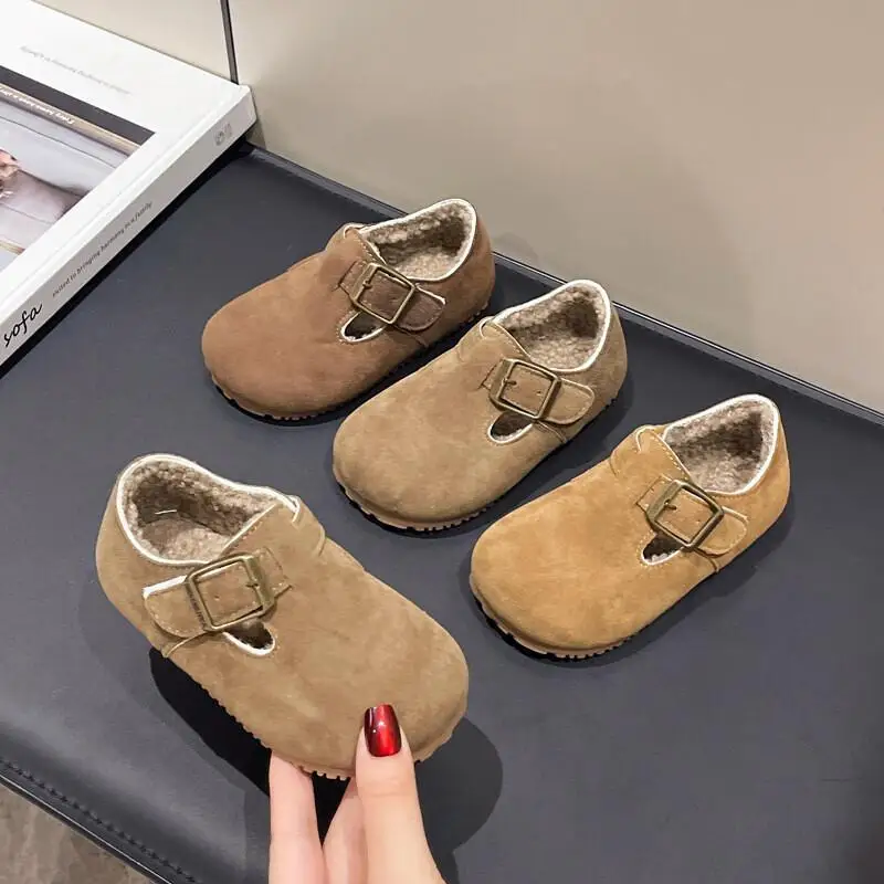 

Kawaii Casual Shoe Fashion Childrens Shoes Childrens Boots Winter Faux Fur Lined Soft Sole Warm Shoes for Boys Girls Kids Casual