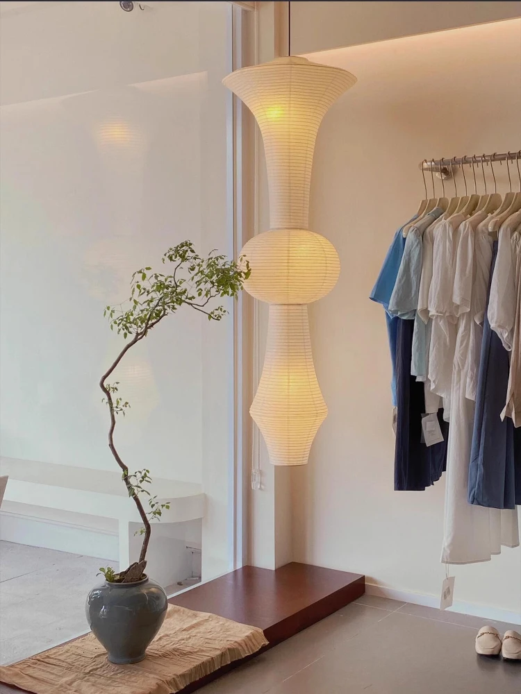 Vintage Japanese Style Quirky Style Clothing Store Window Decoration Pendant Light LOFT Leapfrog Villa Rice Paper Pendant Light