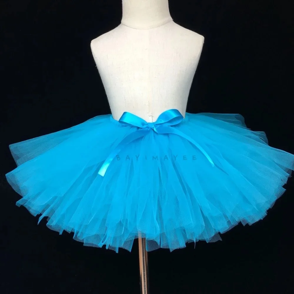 Girls Pink Tutu Skirts Kids Ballet Dance Tulle Pettiskirts with Ribbon Bow Children Birthday Party Costumes Photography Cloth