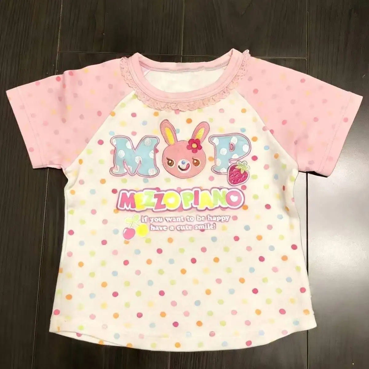Sweet Kawaii Cartoon Bunny T Shirt Mini Skirt Two Piece Outfit Y2K Girls Raglan Short Sleeve Casual Street Daily Holiday Wear view 5