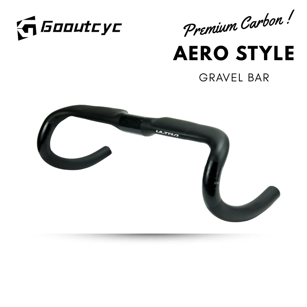 Gooutcyc ROAD BIKE AERO Gravel 5 degree Flare T1000 Road HandlebarBlack Matt Internal Routing Road Bicycle Cockpit bent bar