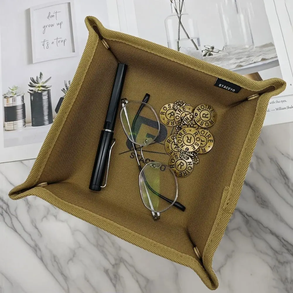 

S/L Office Desktop Storage Tray Oxford Cloth Clutter-Free Foldable Storage Tray Square Sundries Storage Basket