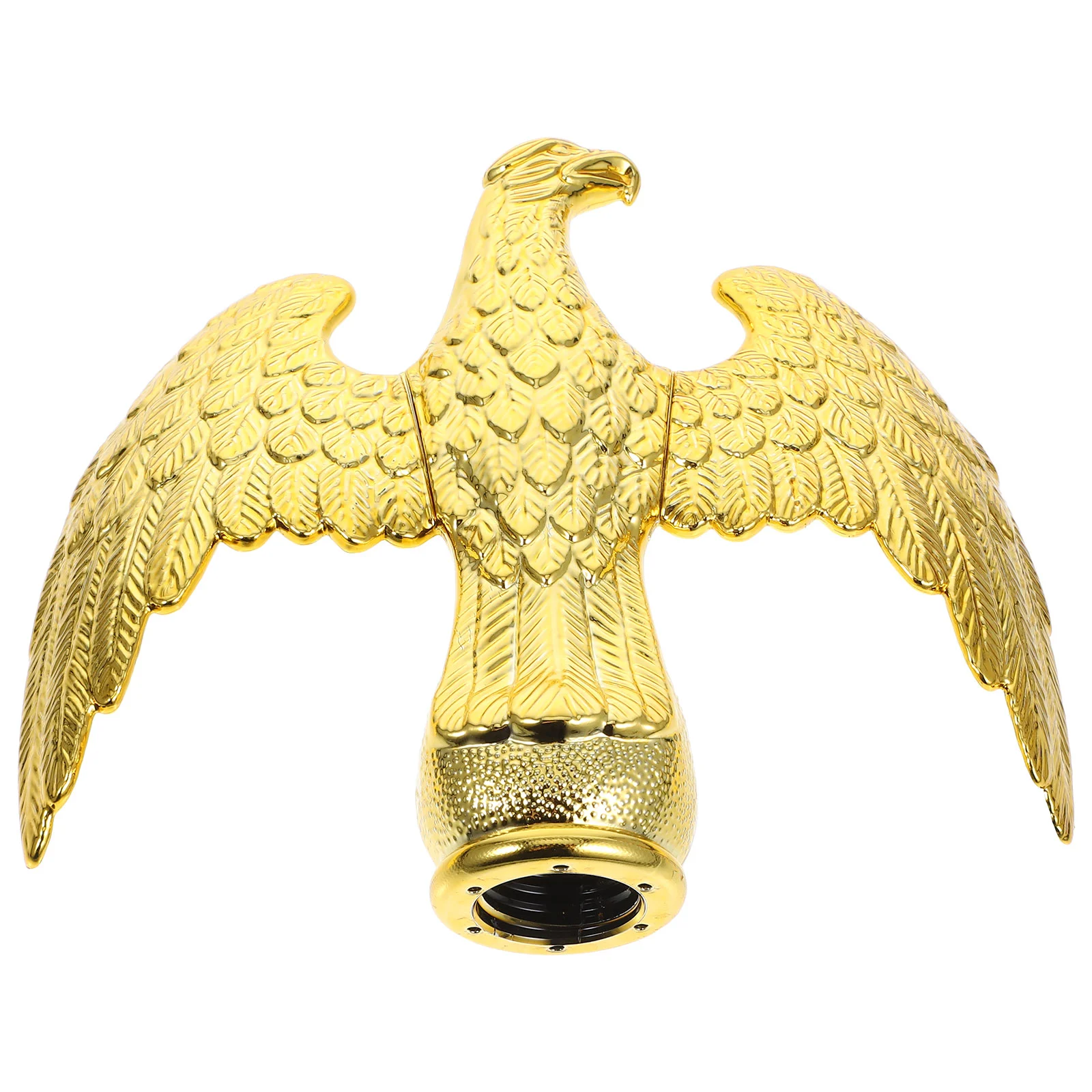 Flag Pole Flagpole Eagle Head Outdoor Flags Topper outside Golden Plastic Decor