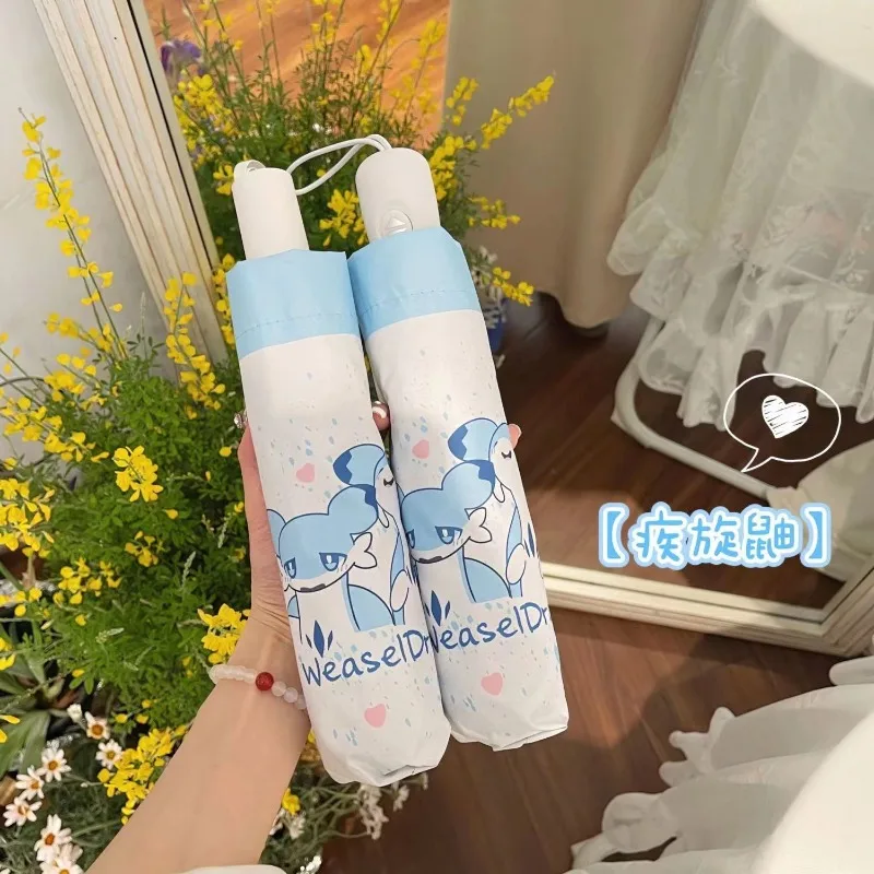 New Palworld Chillet Manual Folding Umbrella Creative Personality Sunny and Rainy Umbrella High-value Cute Sunshade Umbrella view 3