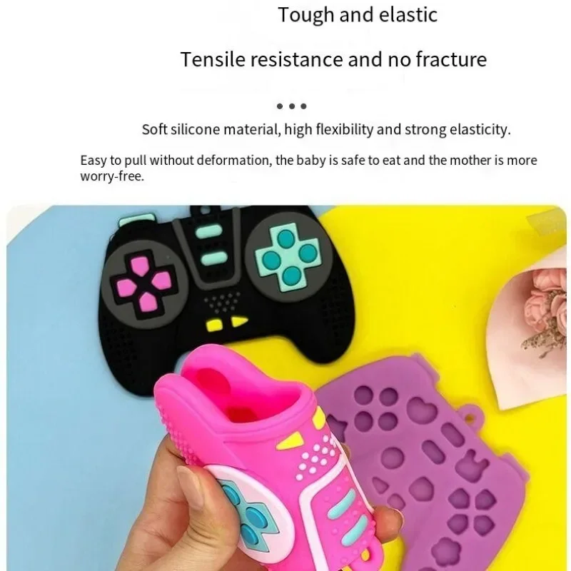 Food Grade Silicone Teether Burst Baby Anti-eating Hand Grinding Stick Toy Bite Glue Simulation Remote Control Baby Teether