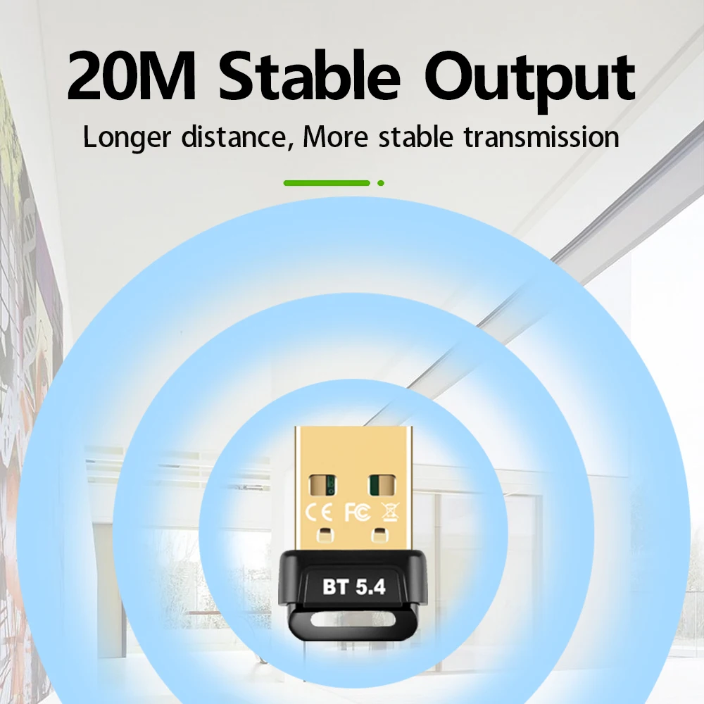 USB Bluetooth 5.4 アダプター USB Bluetooth ドングル PC ワイヤレスマウスキーボードスピーカープリンター音楽オーディオレシーバートランスミッター