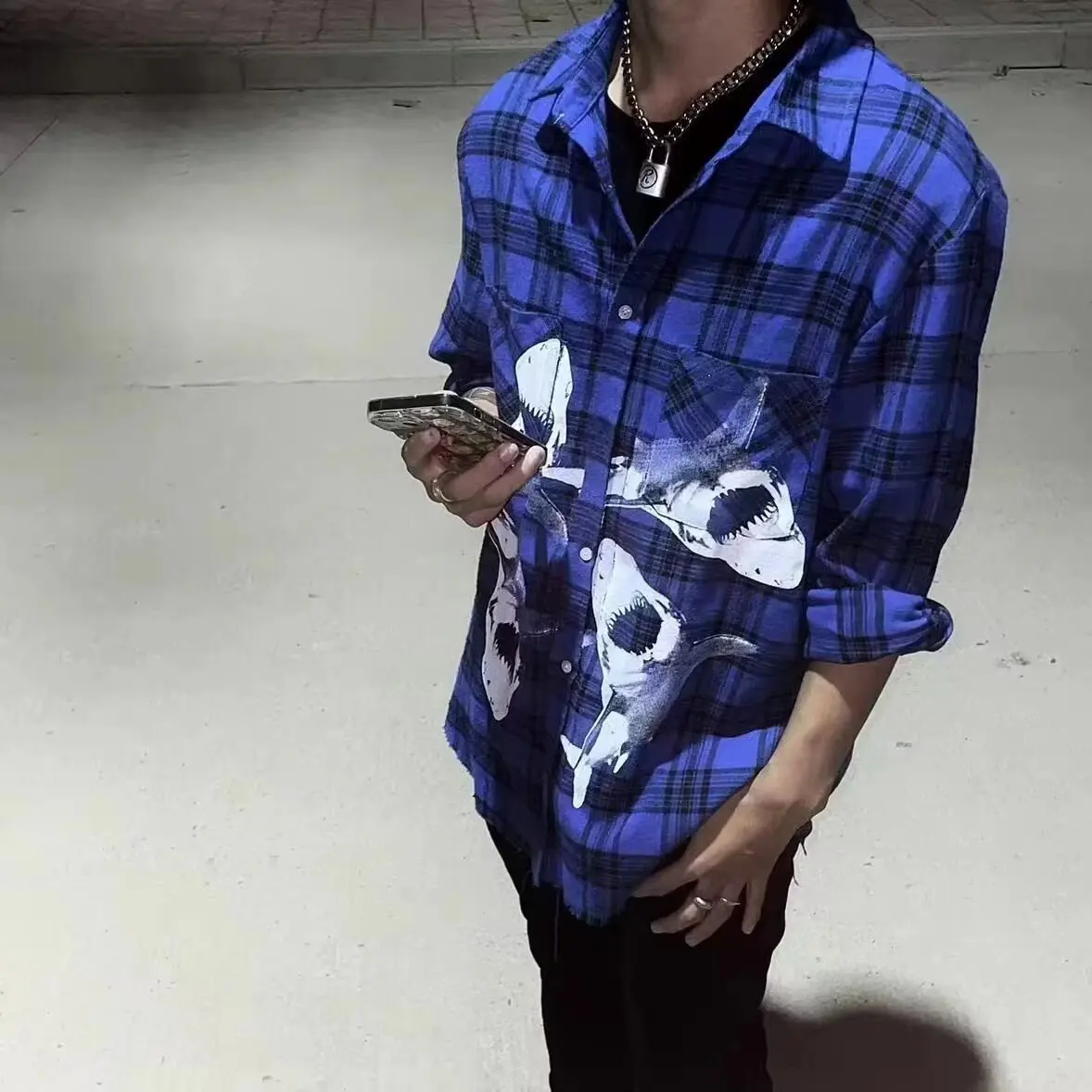 

Весна-Осень, большой размер 300, новинка Sle Long Sve, повседневная клетчатая сумка для мужчин, модная Гонконгская рубашка свободного покроя