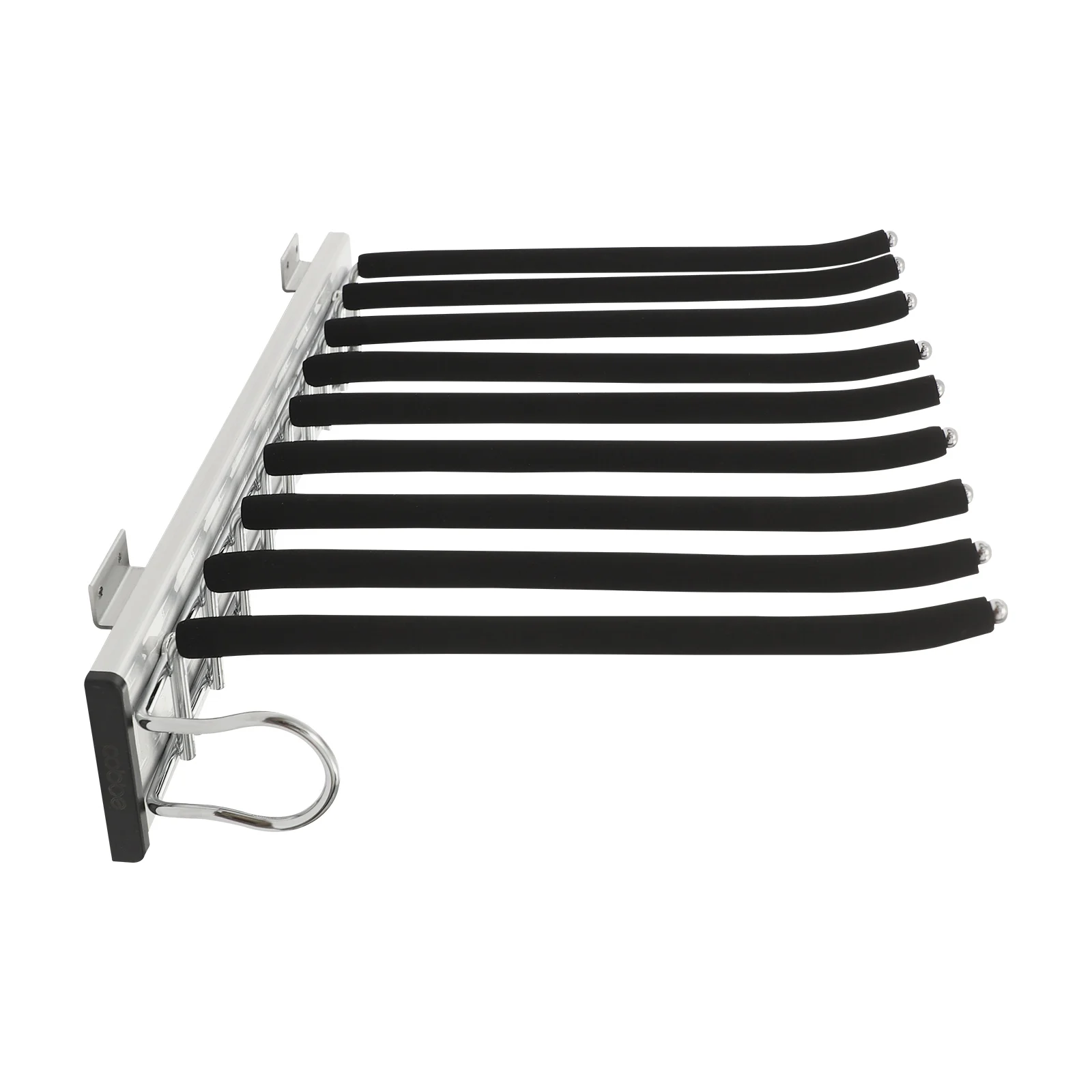 Bymaocar Left Installation Direction Pull Out Trousers Rack, Sliding Pants Rack, 9-rod Side Mounted Trouser Hanger