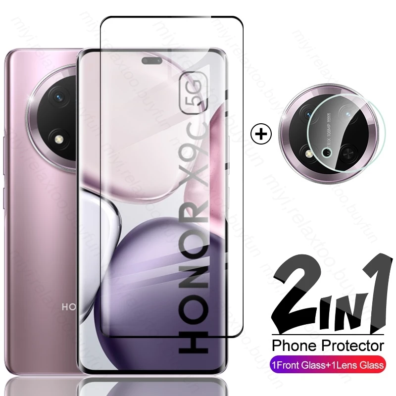 HonorX9c Case 2In1 Full Tempered Glass Camera Lens Screen Protectors Cover for Honor X9c 5G Honar Honer Honey X 9c X9 c C9x 2024