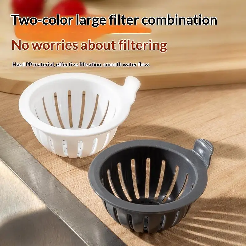 Food Slag Drain Strainer Kitchen Sink Basket with Hanging Handle Easy to Clean for Home Dish Vegetable Washing
