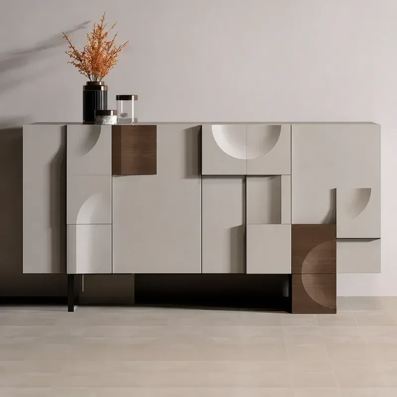 Minimalist Painted Dining Side Cabinet Entryway Storage Locker Modern Living Room Tea Cabinet Console Table Home Furniture